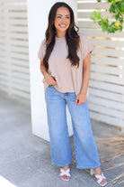 Find Your Way Back Oversized Cropped Shirt-TOP S/S SOLID