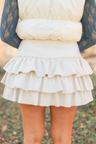 Stay Tuned Suede Mini Ruffle Skirt-SKIRT CASUAL SOLID
