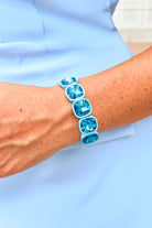 Taken Into Account Crystal Framed Bracelet in Light Blue
