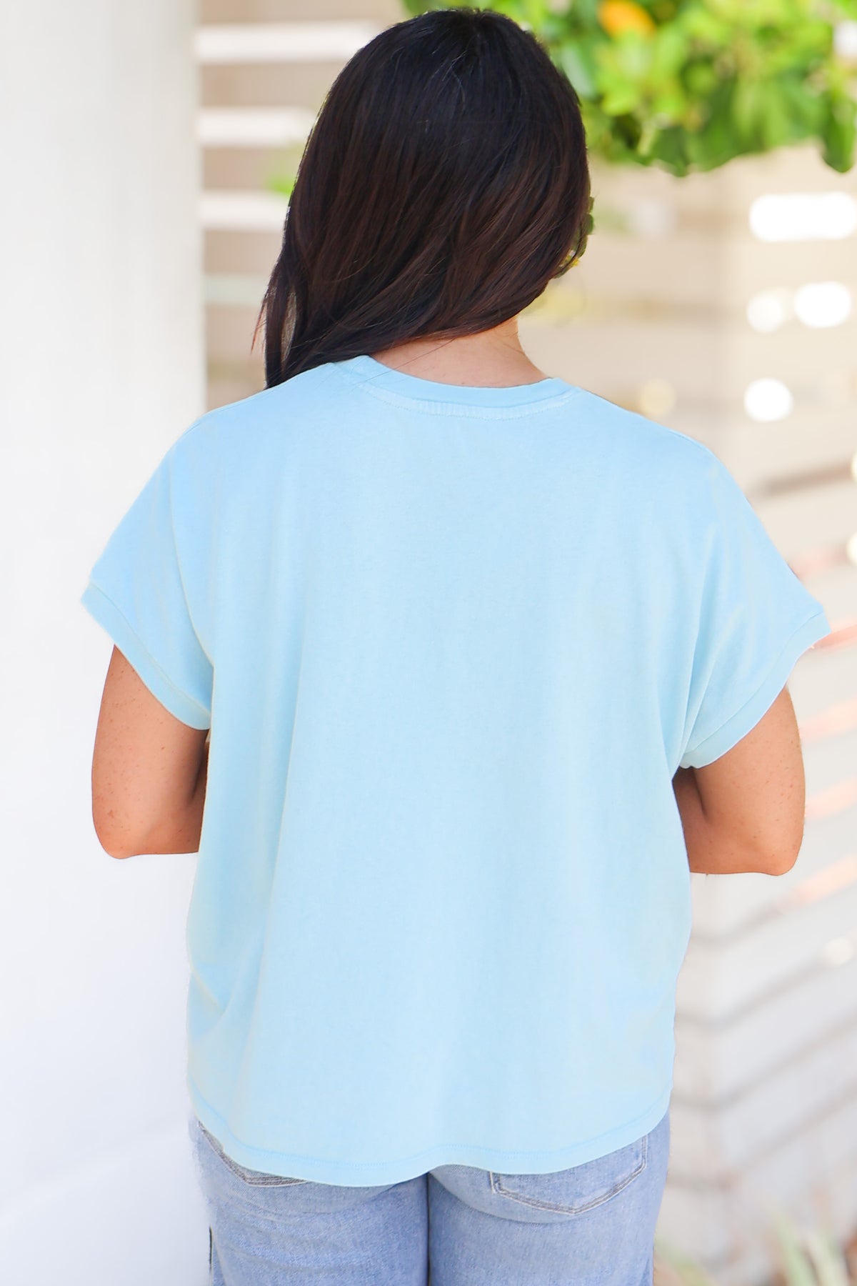 Find Your Way Back Oversized Cropped Shirt-TOP S/S SOLID