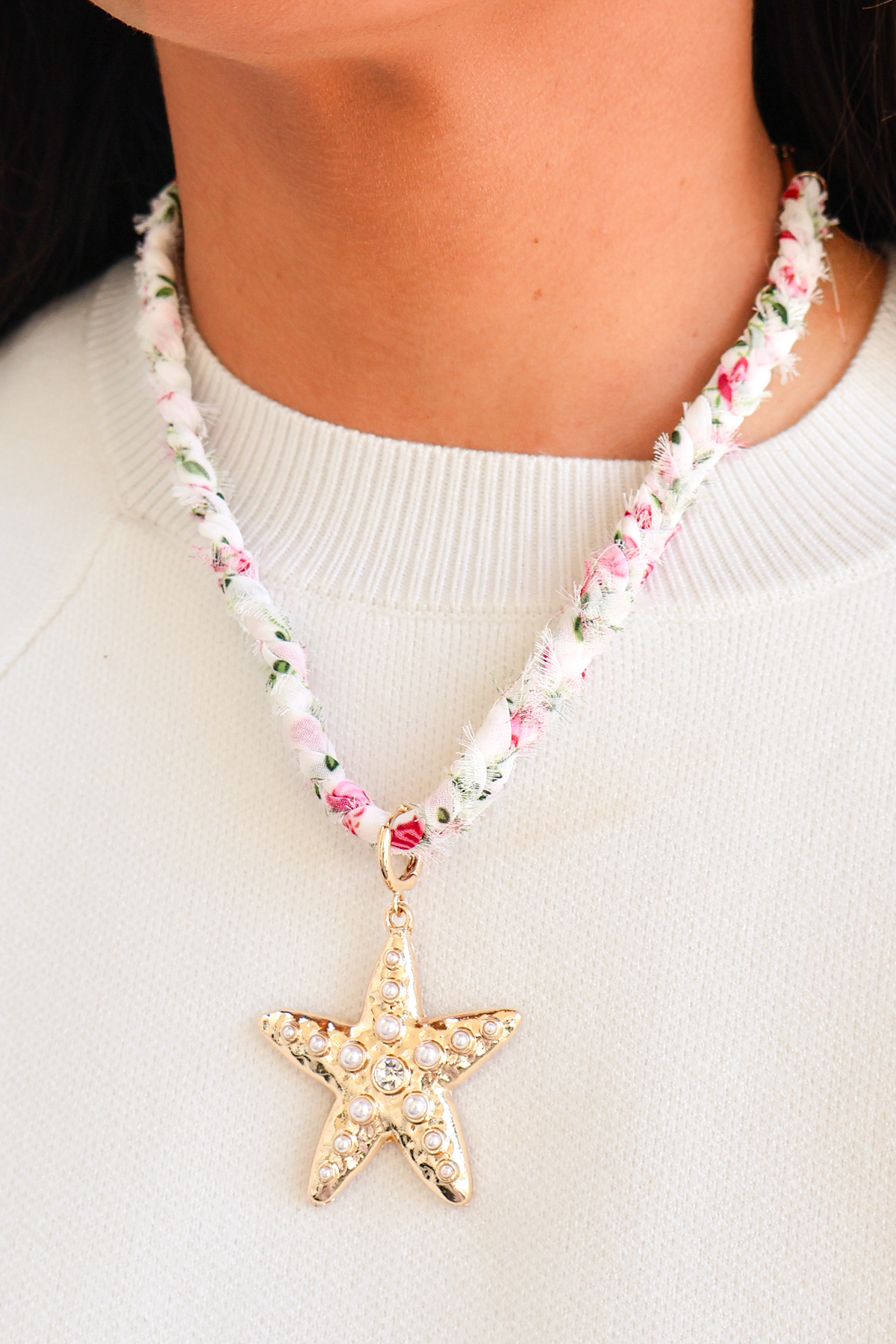 Soaking Up Sunshine Starfish Scarf Necklace-ACC NECKLACE