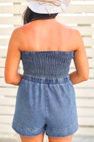 Step It Up Strapless Denim Romper-FAD ROMPER SHORT