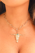 County Line Antique Bull Head Chain Necklace-ACC NECKLACE