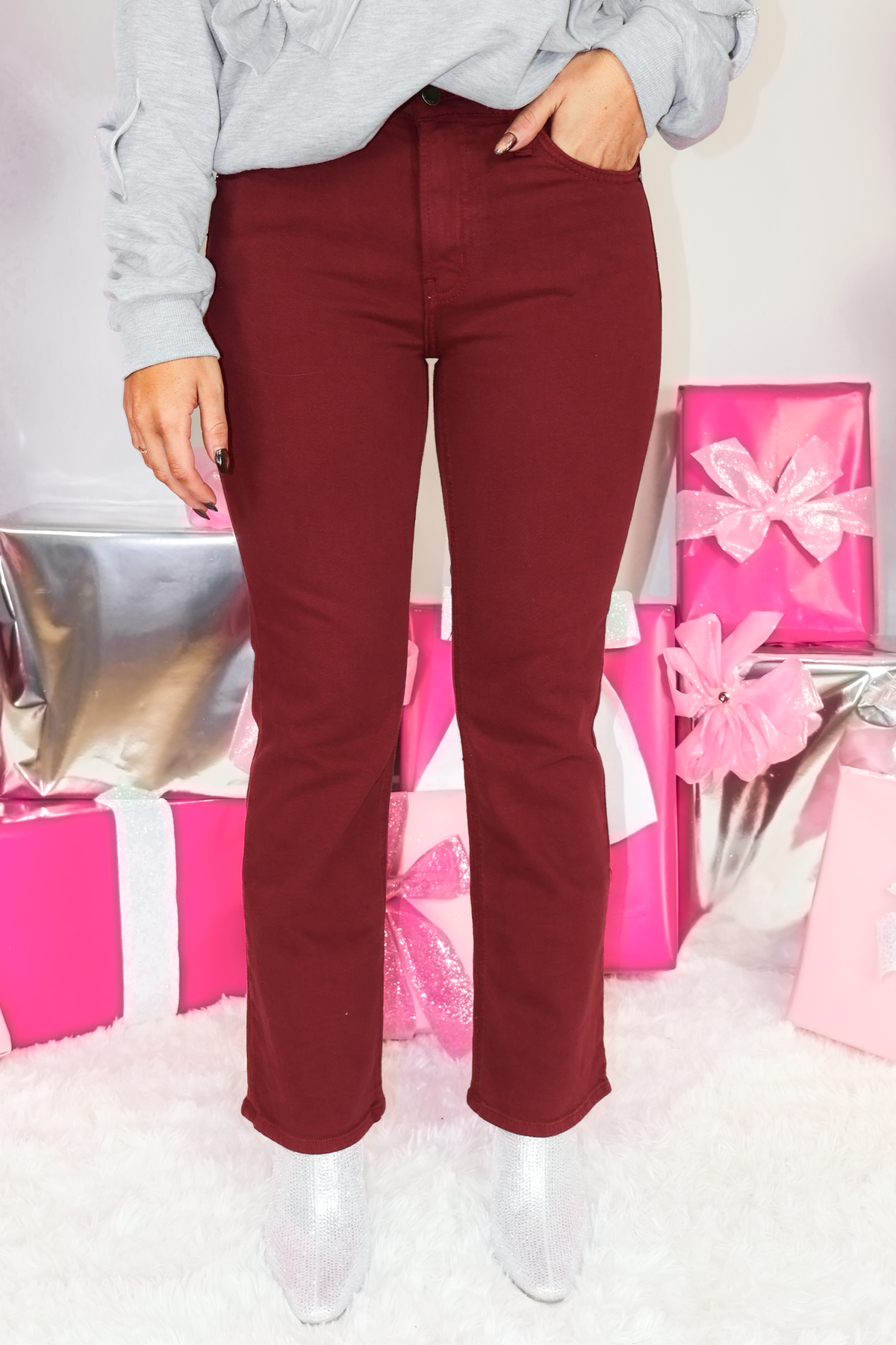 Adoring You Slim Crop Bootcut Denim Jeans-DENIM JEAN COLORED