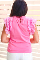 Timeless Allure Ruffle Sleeve Button Back Top-TOP S/S SOLID