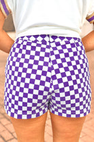 No One Compares Checkered Mini Skort in Purple