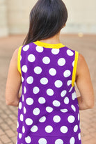 Hear the Roar Sequin Helmet Knit Vest by Queen of Sparkles in Purple - back view