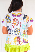 To the Carnival Sequin Tee by Queen of Sparkles Size XL-TOP S/S PRINT