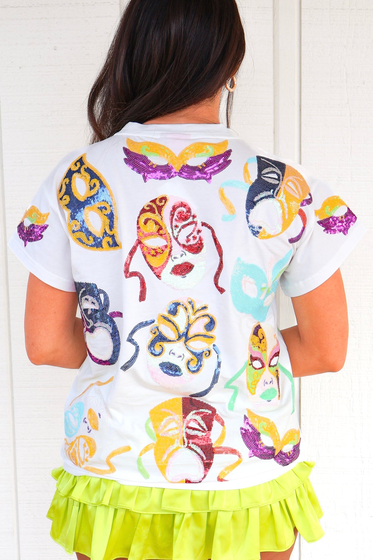 To the Carnival Sequin Tee by Queen of Sparkles Size XL-TOP S/S PRINT