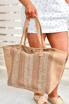 Sunny Daydreams Nautical Stripe Tote Bag-HANDBAG TOTE
