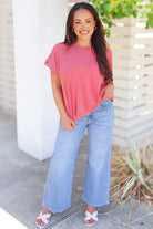 Find Your Way Back Oversized Cropped Shirt-TOP S/S SOLID