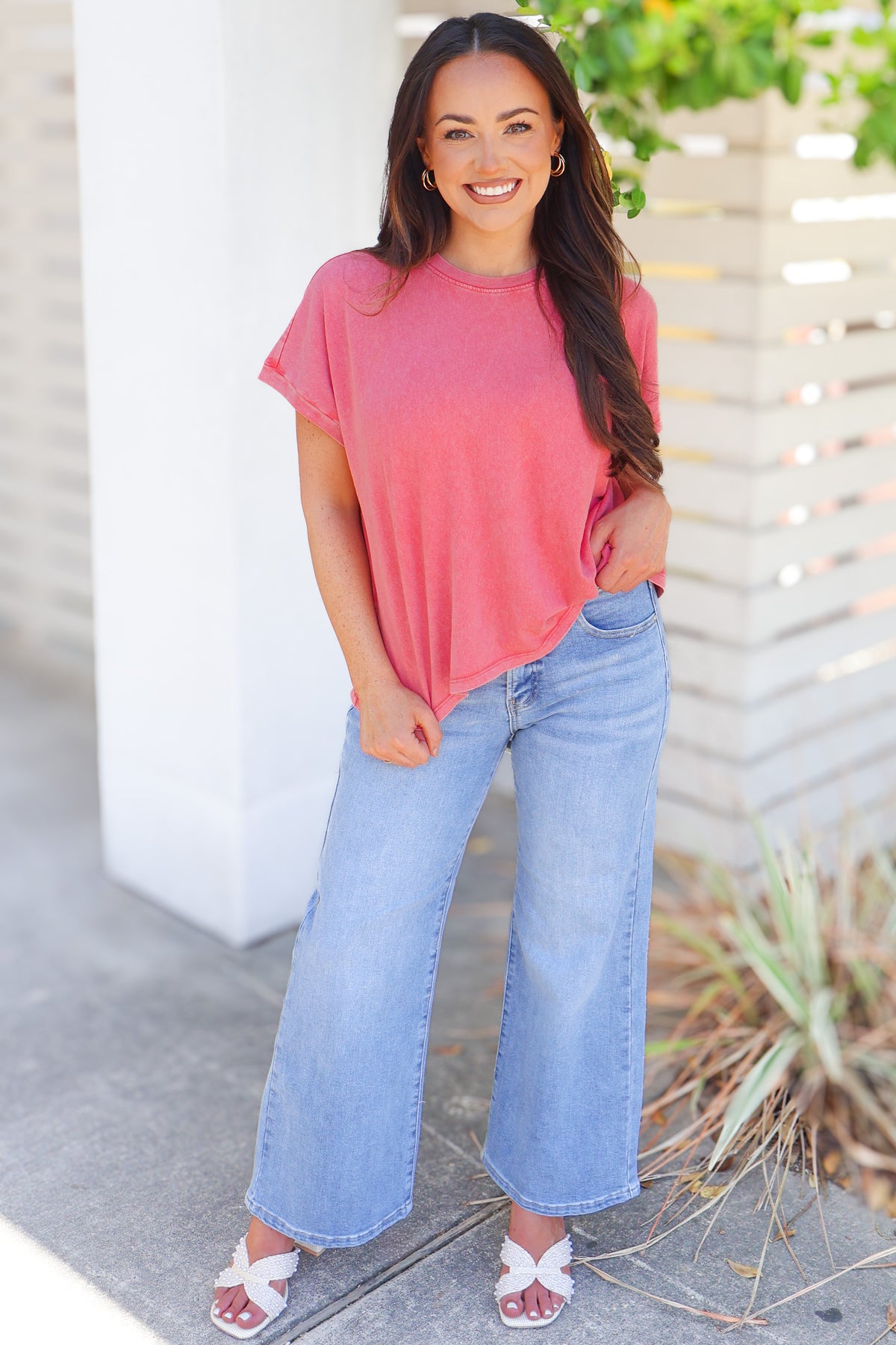 Find Your Way Back Oversized Cropped Shirt-TOP S/S SOLID