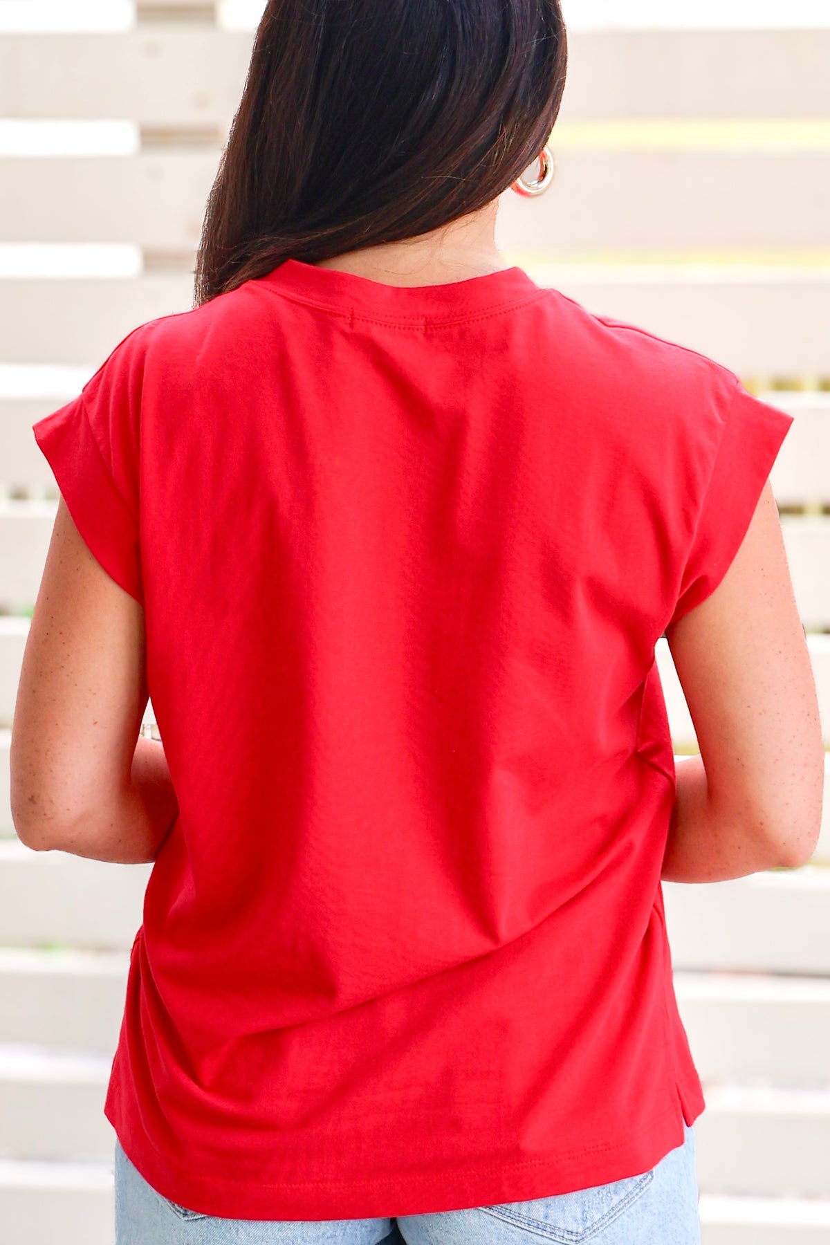 Feeling Just Fine Cuff Sleeve Top-TOP S/S SOLID