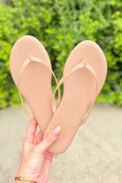 Take Another Look Thong Sandal in Beige Size 10/11-SHOE SANDALS