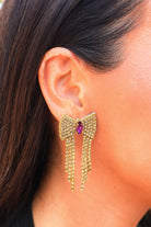 Elevated Beauty Rhinestone Bow Dangle Earrings by Taylor Shaye
