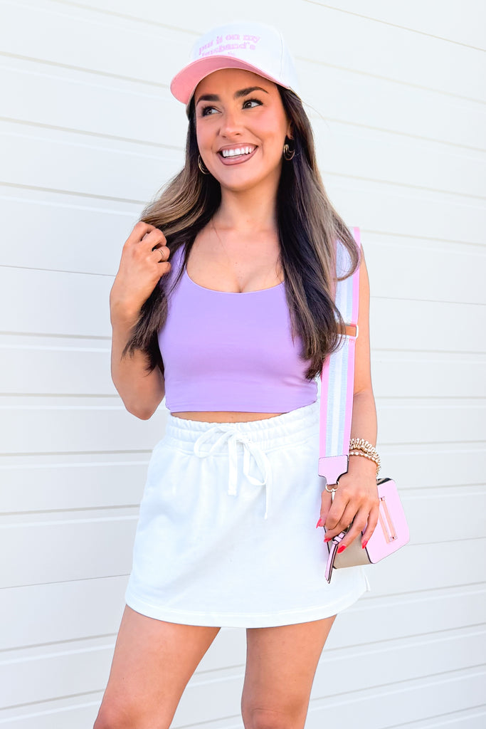 scoop neck tank in heather lilac