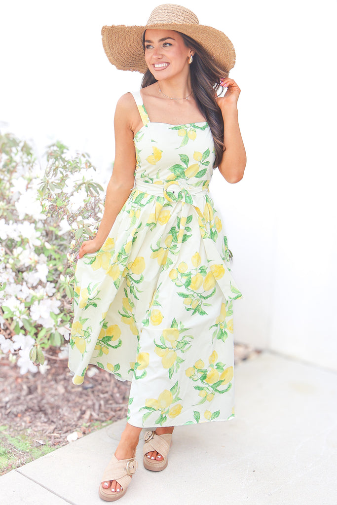 lemon print dress