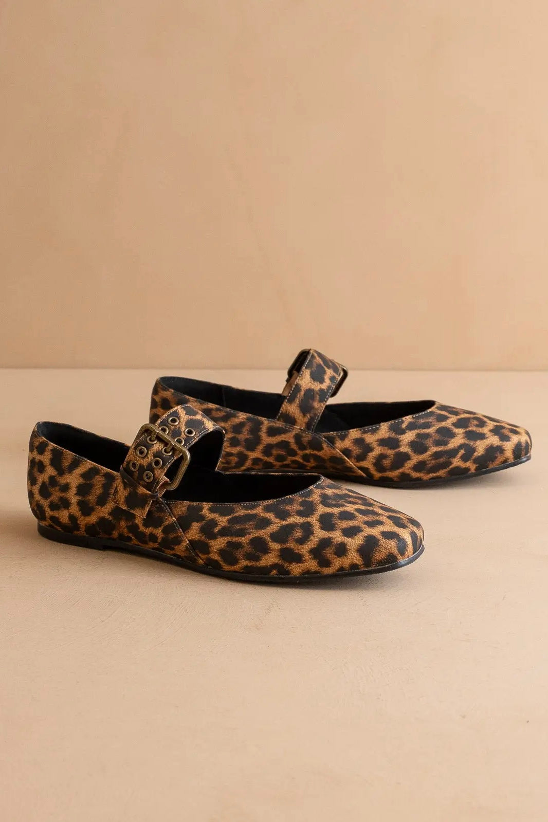 Leopard print buckle Mary Jane flats, alternate view