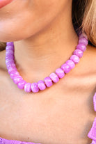 Against All Odds Marble Beaded Necklace in Lilac