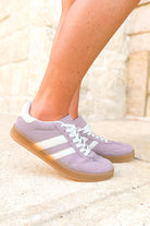 Take Your Place Double Stripe Sneakers in Dusty Lilac