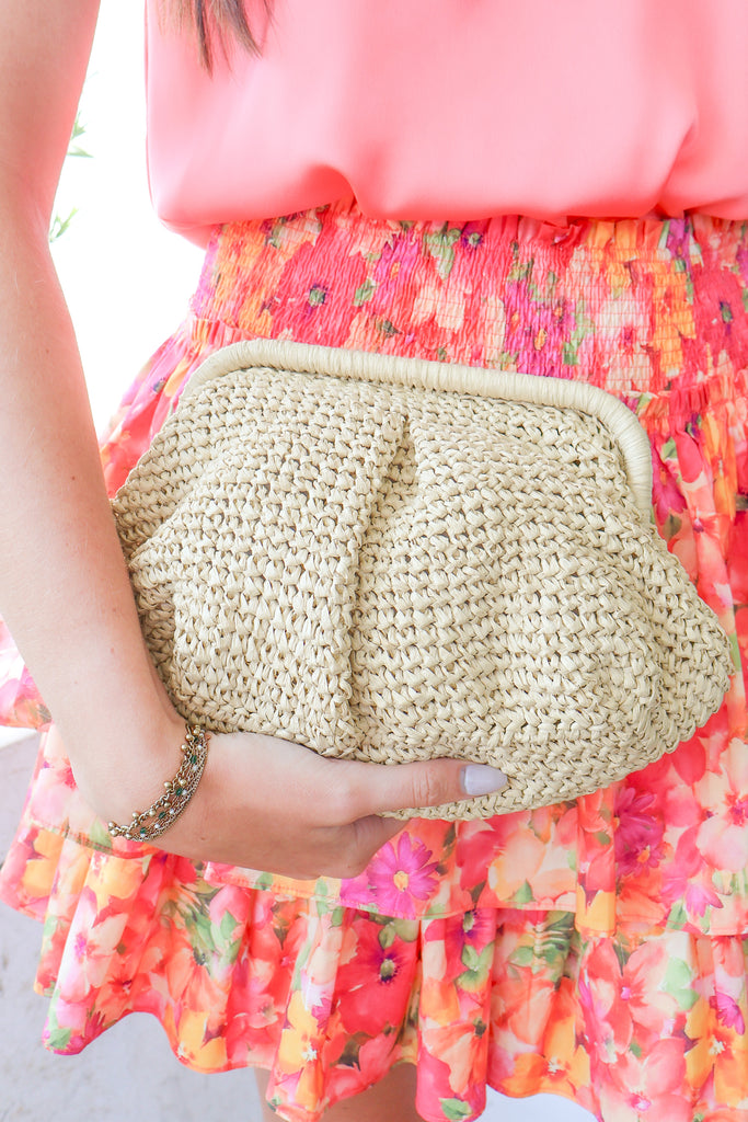 raffia pouch bag