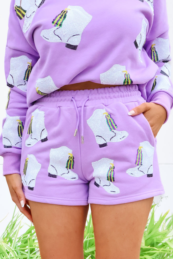 sequin boots shorts