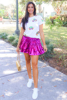 Mardi Gras Mask Sequin Tee by Sparkle City Size 3XL-TOP S/S PRINT