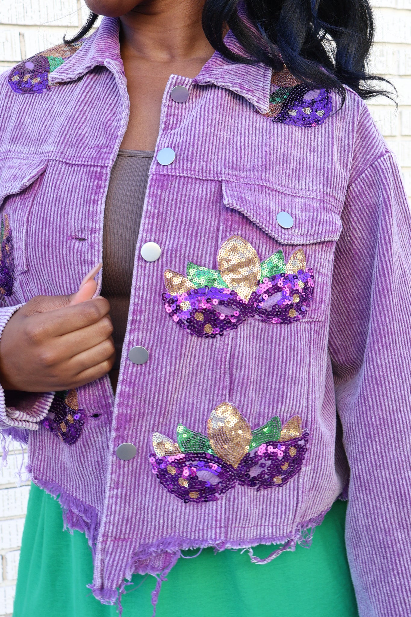 mardi gras corduroy jacket