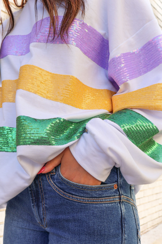 sequin stripe details