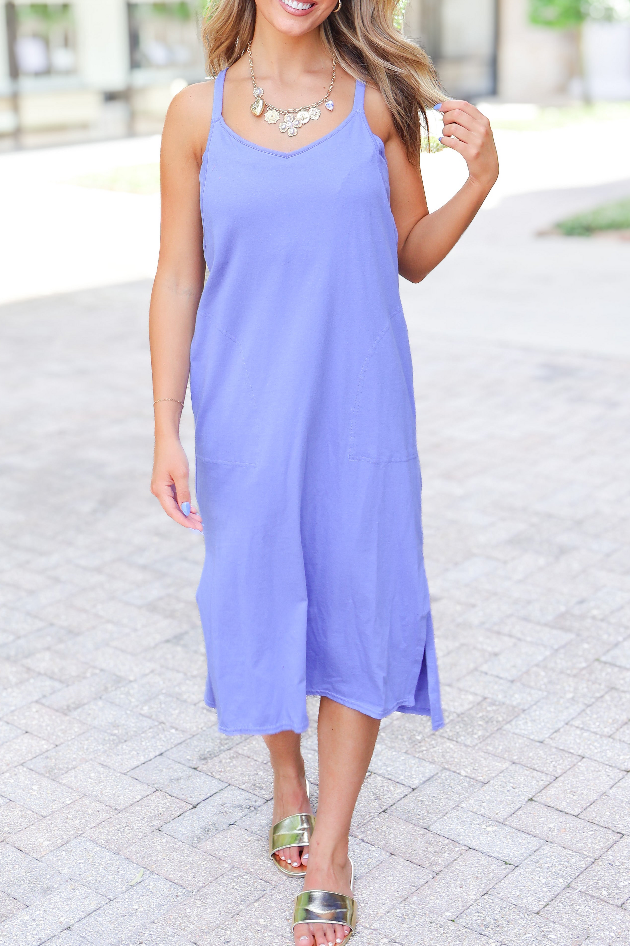 My Best Self Lounge Midi Dress Blue / S