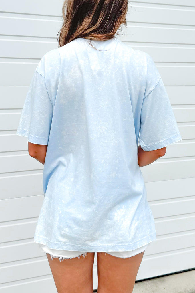 back of free bird rock n roll oversized graphic tee 