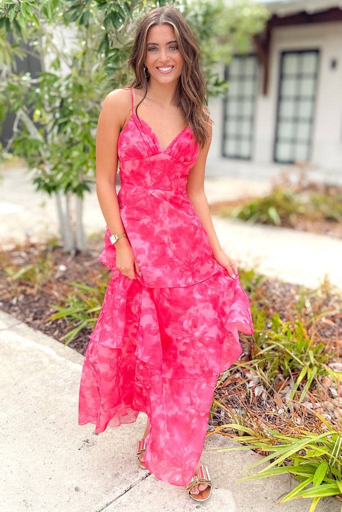 floral tiered maxi dress