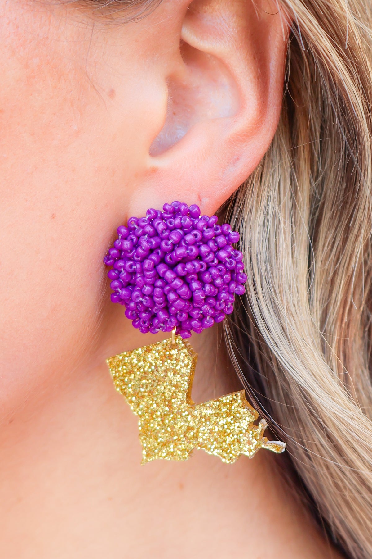Southern Pride Louisiana State Earrings-ACC JEWELRY LSU