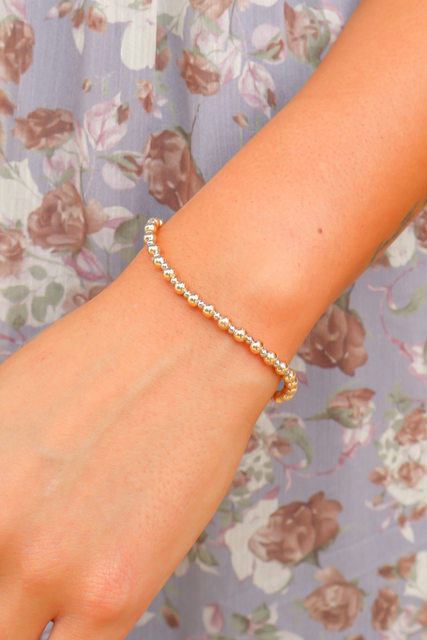 Irresistible Attitude Two Toned Beaded Bracelet-ACC BRACELET