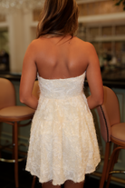 Delightful Welcoming Tweed Sequin Strapless Dress-DRESS EVENT