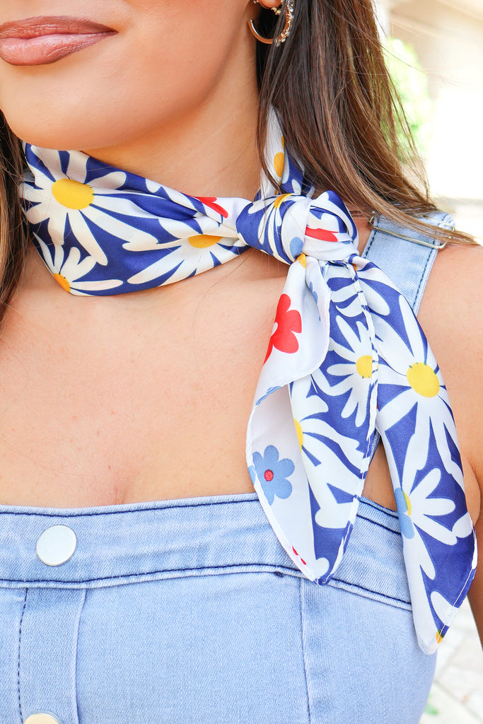 floral satin scarf