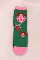 Feeling Fuzzy Ornament Socks in Green