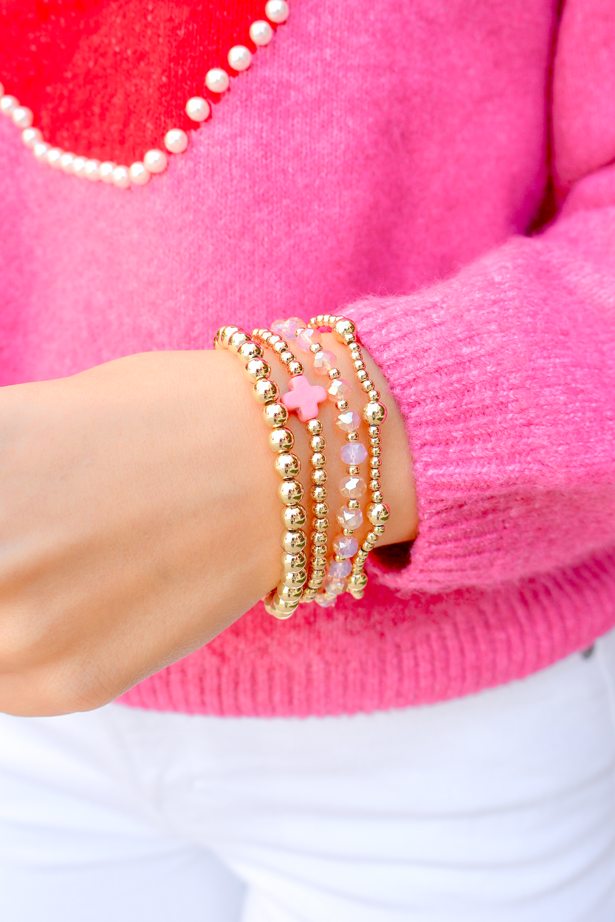 Come See About Me Cross Bead Bracelet Set-ACC BRACELET