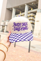 Busy Dilly Dallying Baseball Cap in Purple