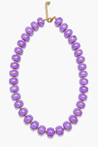 Against All Odds Marble Beaded Necklace in Lilac with gold accents