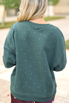 Spooky Season Skeleton Card Sweatshirt by Queen of Sparkles - back view