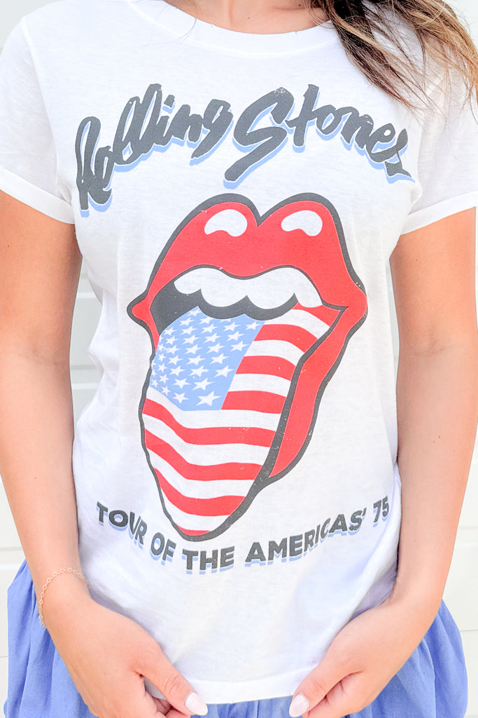 rolling stones with american flag print tongue