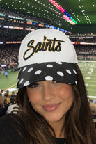 Saints embroidered polka dot baseball cap, alternate view