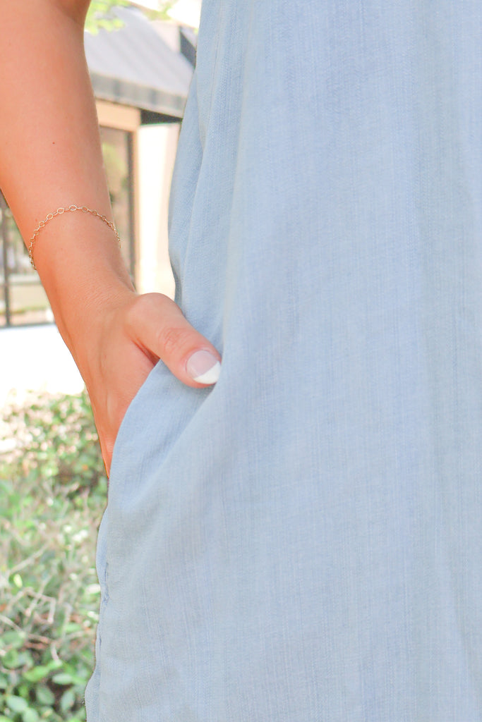 denim tank midi dress