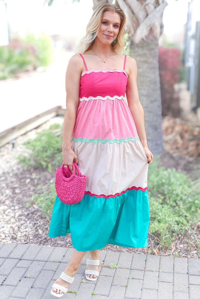 colorblock maxi dress