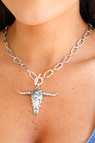 County Line Antique Bull Head Chain Necklace-ACC NECKLACE