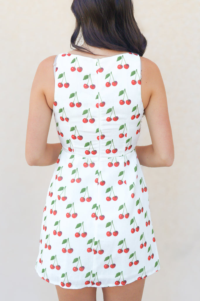 back of cherry tank mini dress