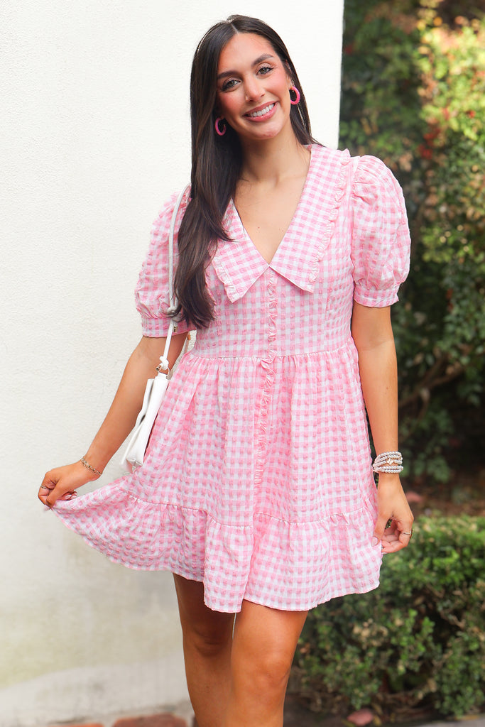 puff sleeve mini dress