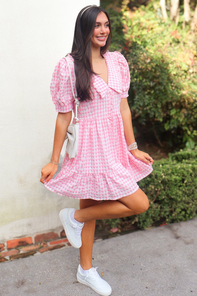 checkered mini dress
