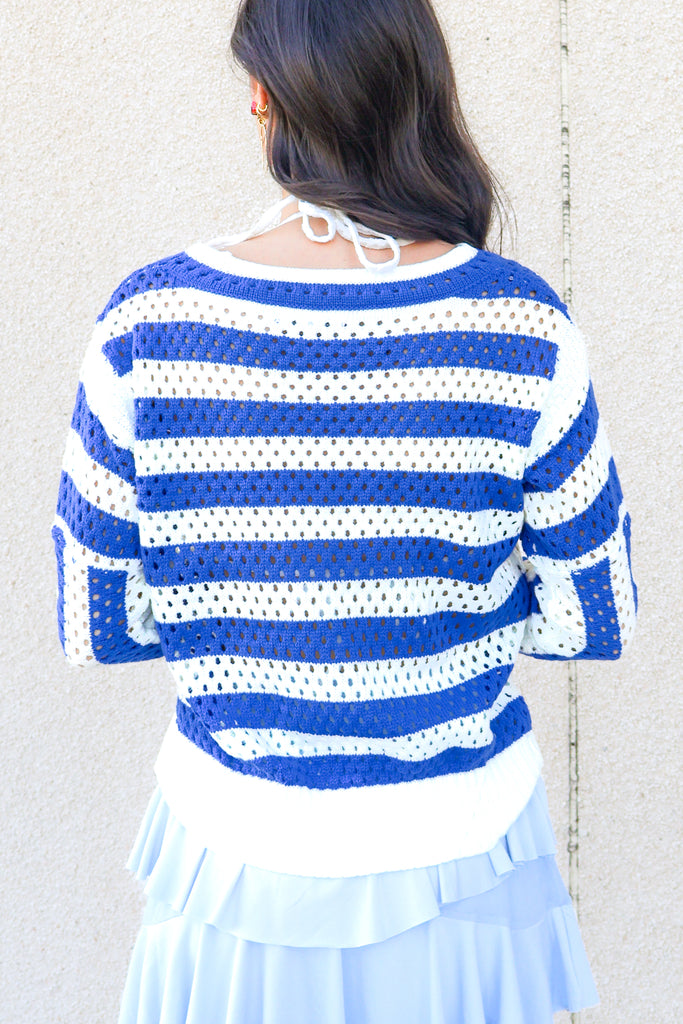 back of stripe knit sweater 